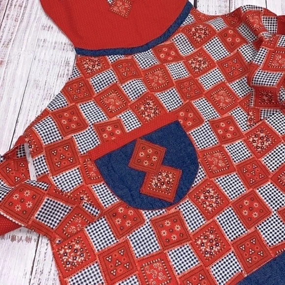 VINTAGE style bandana print apron size small/medium - Picture 3 of 9